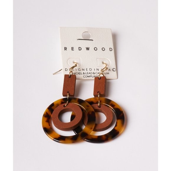 Circle Acetate Dangle Drop Earrings - Picture 3 of 3